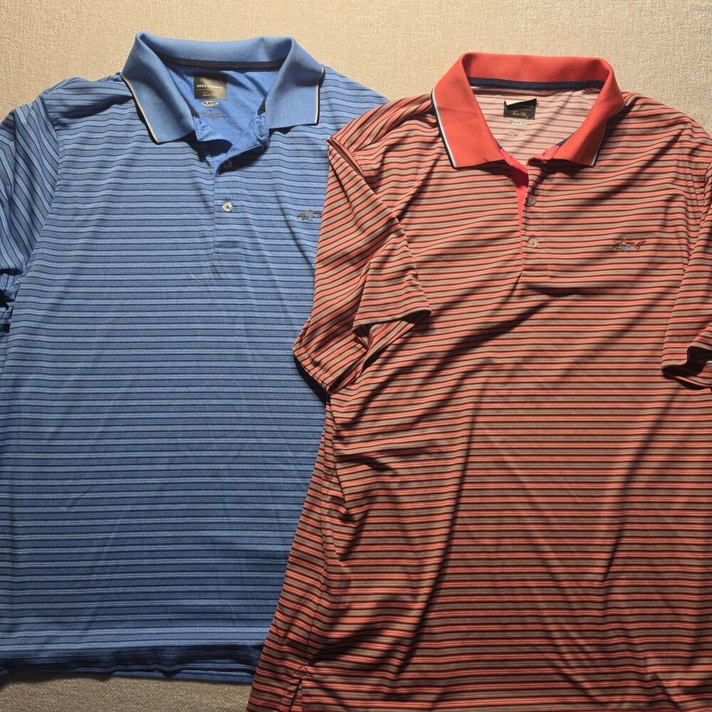 Greg Norman Polo Shirt Men's Lot of 2 Golf Outdoor Active Casual Size Large